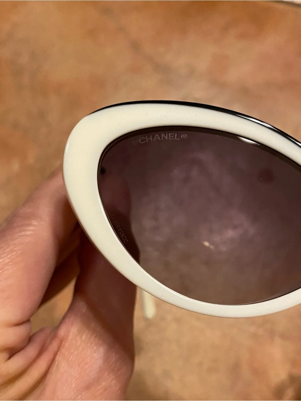 CHANEL Acetate Oval Sunglasses 5416-A White Orig $485 New! 🖤